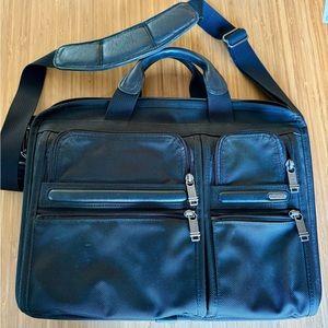 Tumi Alpha 2 briefcase with T-Pass (laptop can stay in bag thru security).